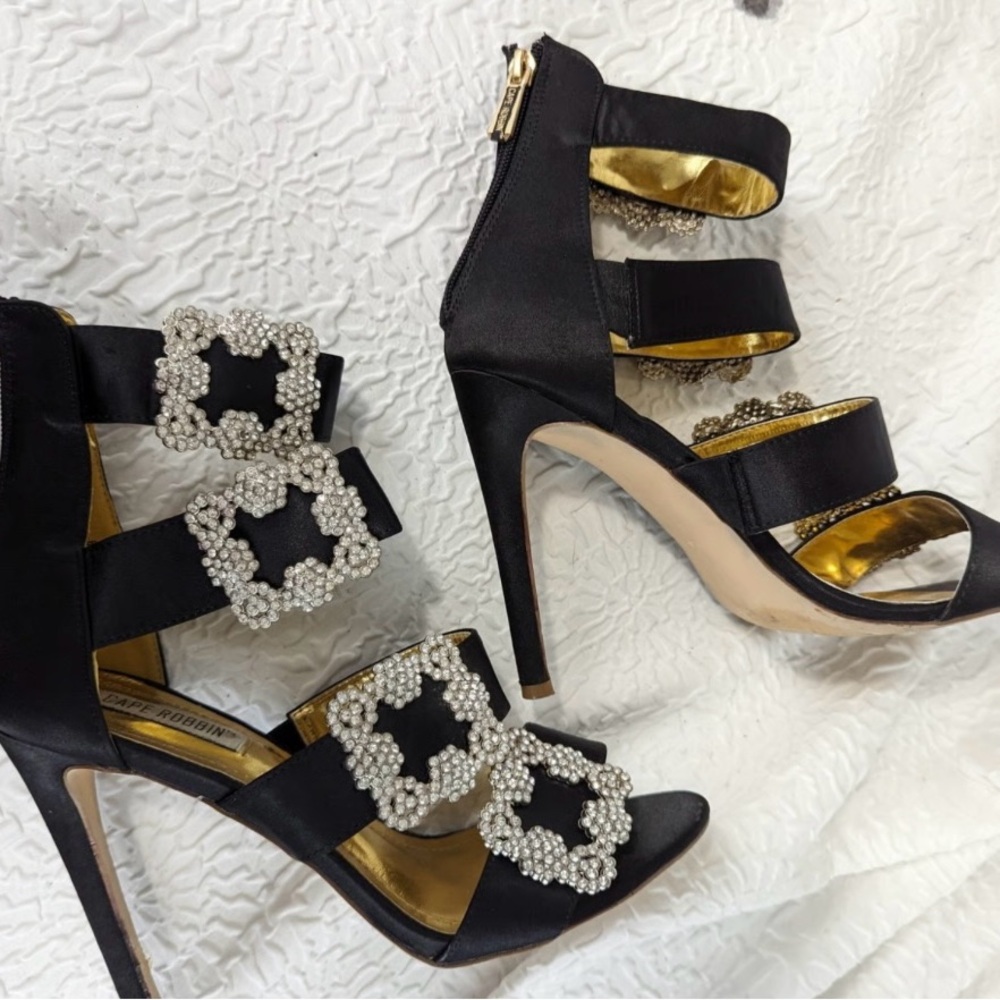 Cape Robbin - Crystal Buckle Satin Heels - Picture 3 of 3